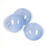 Glass Medium Dome Lampwork Cabochon - Round 18MM LIGHT BLUE MOONSTONE (00377)