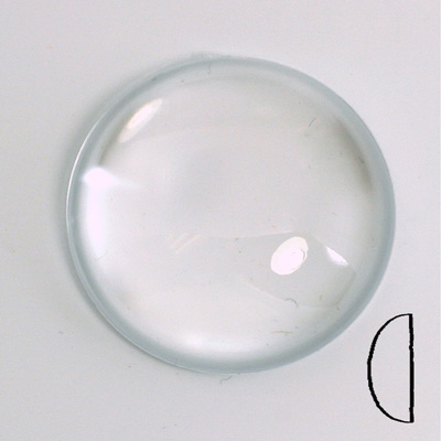 Plastic Flat Back Transparent Unfoiled Cabochon - Round 35MM CRYSTAL