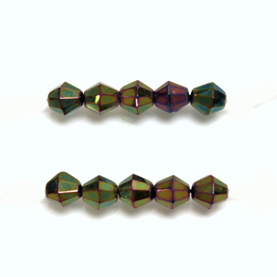 Czech Glass Fire Polished Bead - Bicone 06MM IRIS PURPLE