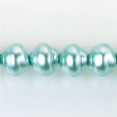 Czech Glass Pearl Bead - Snail Shell 10MM AQUA 70436