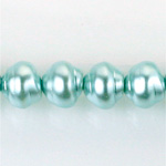 Czech Glass Pearl Bead - Snail Shell 10MM AQUA 70436