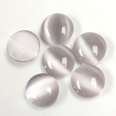 Fiber-Optic Cabochon - Round 12MM CAT'S EYE LT GREY