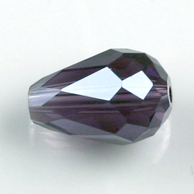 Chinese Cut Crystal Bead - Pear 12x8MM TANZANITE