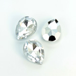 Plastic Point Back Foiled Stone - Pear 18x13MM CRYSTAL