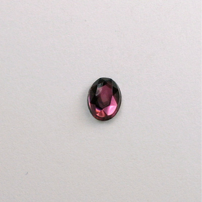 Glass Flat Back Rose Cut Faceted Foiled Stone - Oval 08x6MM AMETHYST