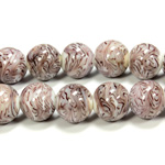 Glass Lampwork Bead - Smooth Round 12MM GRANITE MATRIX