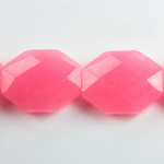 Gemstone Bead - Faceted Octagon 25x20MM Dyed QUARTZ Col. 27 ROSE