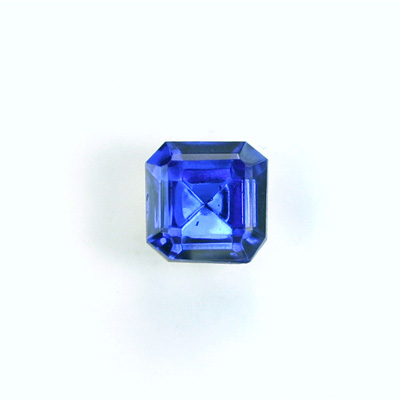 Glass Point Back Foiled Tin Table Cut (TTC) Stone - Square Octagon 10x10MM SAPPHIRE