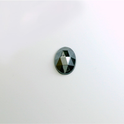 Glass Flat Back Rauten Rose - Oval 08x6MM HEMATITE Coated