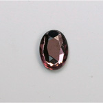 Glass Flat Back Rose Cut Faceted Foiled Stone - Oval 14x10MM LT AMETHYST