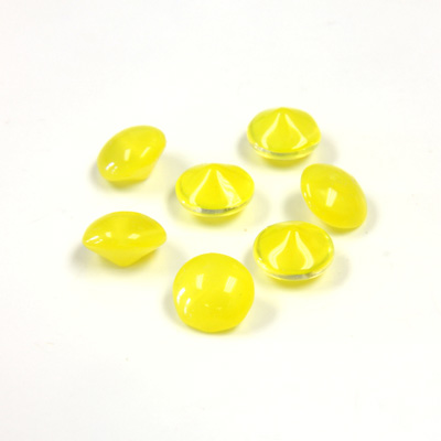 Glass Point Back Buff Top Stone Opaque Doublet - Round 30SS YELLOW MOONSTONE