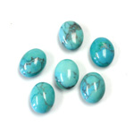 Gemstone Cabochon - Oval 10x8MM HOWLITE DYED CHINESE TURQ