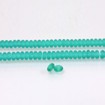 Czech Pressed Glass Bead - Smooth Rondelle 4MM MATTE EMERALD