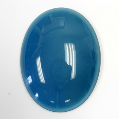 Italian Plastic Flat Back Cabochon - Oval 40x30MM TEAL NUVOLATO (4778)