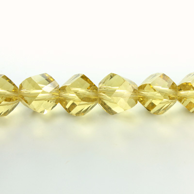 Indian Cut Crystal Bead - Helix Twisted 10MM LIGHT TOPAZ