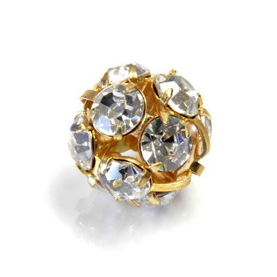 Czech Crystal Rhinestone Ball - 16MM CRYSTAL-GOLD