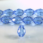 Czech Glass Fire Polish Bead - Pear 13x10MM SAPPHIRE