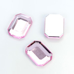 Plastic Flat Back Foiled Rose Cut Rhinestone - Cushion Octagon 18x13MM ROSE