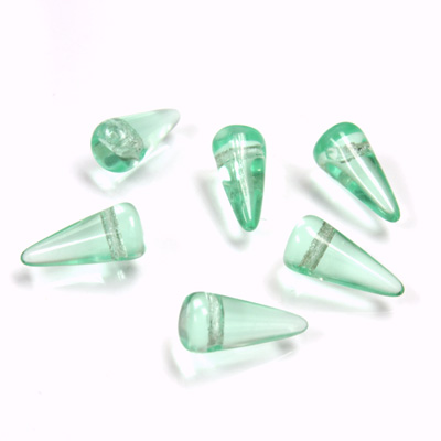 Czech Pressed Glass Bead - Smooth Spike 05x10MM PERIDOT