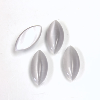 Fiber-Optic Cabochon - Navette 15x7MM CAT'S EYE LT GREY