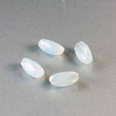 Plastic  Bead - Mixed Color Smooth Beggar 11x7MM WHITE OPAL