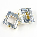 Crystal Stone in Metal Sew-On Setting - MC Square Ring 14MM CRYSTAL-RAW