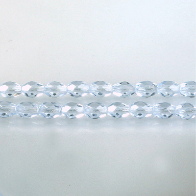 Czech Glass Fire Polish Bead - Oval 06x4MM LT SAPPHIRE