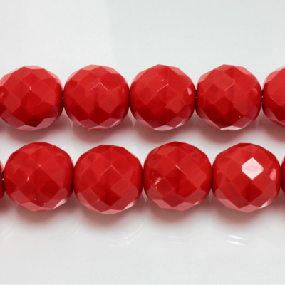 Czech Glass Fire Polish Bead - Round 12MM RED