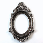 Metalized Plastic Engraved Setting - Oval 40x30MM ANTIQUE SILVER