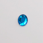 Glass Flat Back Rose Cut Faceted Foiled Stone - Oval 10x8MM ZIRCON