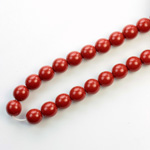 Czech Pressed Glass Bead - Smooth Round 06MM COATED RED JASPER