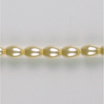 Czech Glass Pearl Bead - Oval 06x4MM CREME 75440