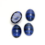 Glass Medium Dome Cabochon - Oval 14x10MM TIGEREYE BLUE