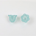 German Plastic Flower with Hole - Bell Shape 14x12MM MATTE AQUA