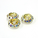 Czech Rhinestone Rondelle Shrag Flat Back Setting - Round 11MM outside with ss30 Recess CRYSTAL AB- RAW