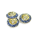 Czech Rhinestone Rondelle Shrag Flat Back Setting - Round 11MM outside with ss30 Recess LT SAPPHIRE-RAW