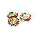 Czech Rhinestone Rondelle Shrag Flat Back Setting - Round 11MM outside with ss30 Recess ROSE-RAW