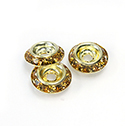 Czech Rhinestone Rondelle Shrag Flat Back Setting - Round 11MM outside with ss30 Recess TOPAZ-RAW