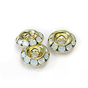 Czech Rhinestone Rondelle Shrag Flat Back Setting - Round 11MM outside with ss30 Recess WHITE OPAL-RAW