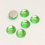 Plastic Flat Back Foiled Cabochon - Round 09MM PERIDOT