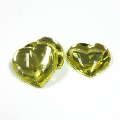 Plastic Flat Back Foiled Cabochon - Heart 18.5MM JONQUIL