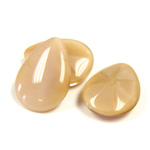 Glass Point Back Buff Top Stone Opaque Doublet - Pear 18x13MM BEIGE MOONSTONE