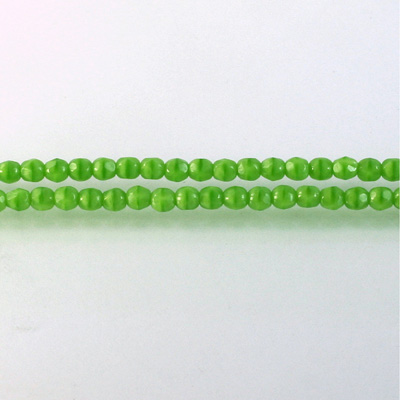 Czech Glass Fire Polish Bead - Round 03MM MOONSTONE GREEN