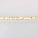 Czech Glass Pearl Faceted Fire Polish Bead - Pear 08x6MM CREME 70414