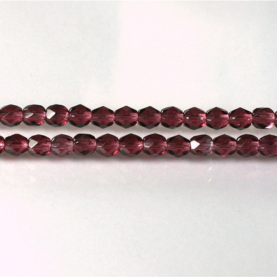 Czech Glass Fire Polish Bead - Round 04MM FUCHSIA