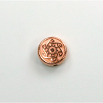 Metalized Plastic Bead - Medallion Round 10MM COPPER