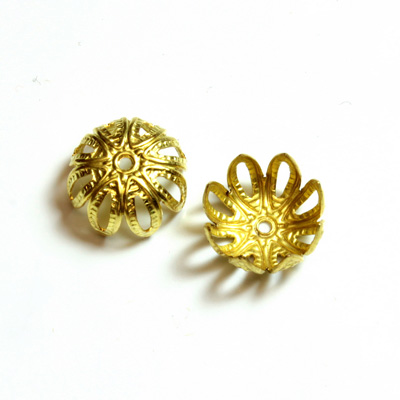 Brass Filigree Bead Cap 12MM RAW Unplated