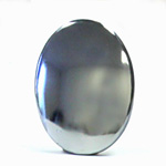 Glass Low Dome Buff Top Cabochon - Oval 40x30MM HEMATITE