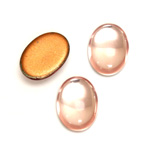 Glass Medium Dome Foiled Cabochon - Oval 18x13MM ROSALINE