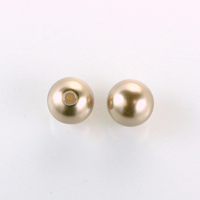 Czech Glass Pearl 1-Hole Ball - 12MM LT BROWN 70418